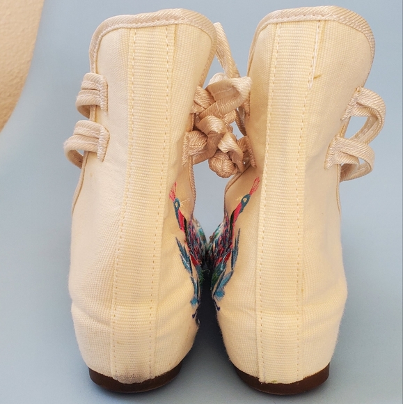 EUC Asian Style Mary Jane HiTop Ankle Flats Shoes Peacock Sz 9 - Picture 8 of 14